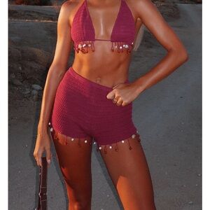 White Fox One More Time Set - Crochet Top and Bottom